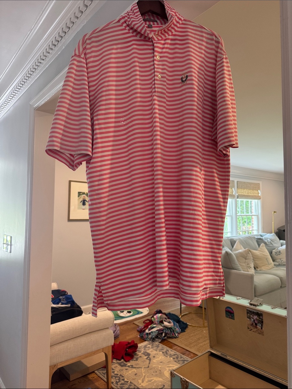 Fred Perry Pink Striped Polo - Picture 2 of 2